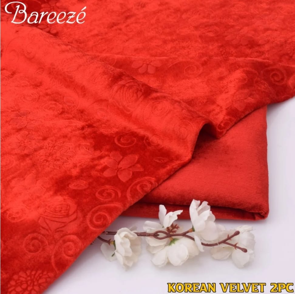 Korean Velvet 2PC-Mahroon