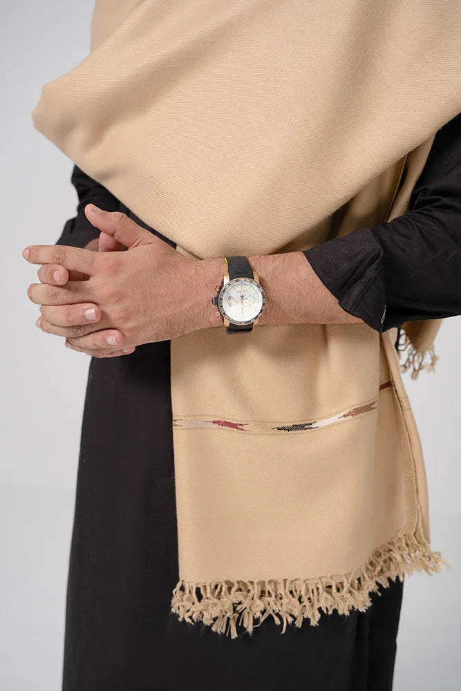 Men's Winter Wool Shawl - Skin