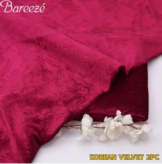 Korean Velvet 2PC-Pink