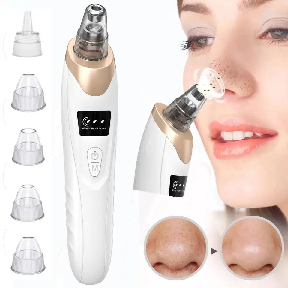 5 in 1 Electric Blackhead Acne Oil Remover Vacuum Suction Face Pore Cleaner Facial Beauty Equipment, Blackhead Removal Machine